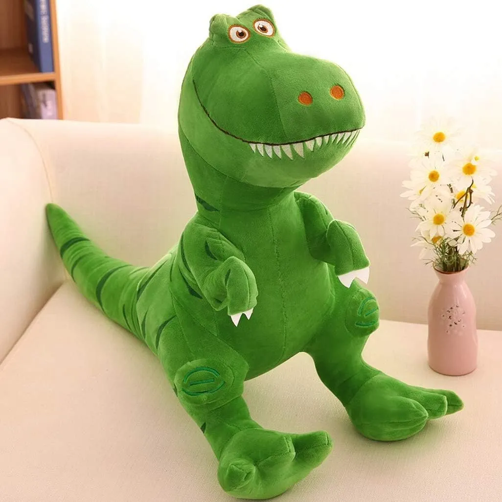 Stuffed Dinosaur Animal Plush Toys 14 Inches Green T-Rex Tyrannosaurus Animal Stuffed Plushies Super Soft Cute Cuddly Pillow Cushion Rex Stuff Dolls Gifts for Children Kids Boys Girls, 14Inches