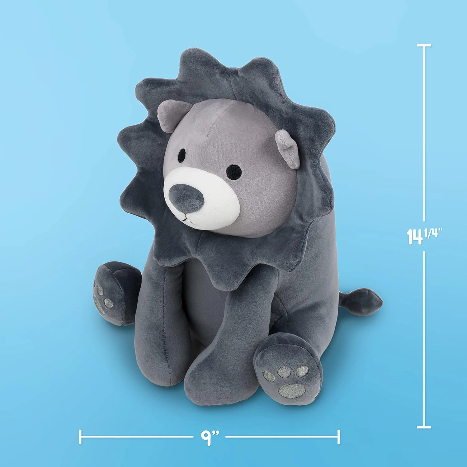 Stuffed Animal Lion Gray | Ultra Soft Plushie Cute Stuffed Lion | Plush Safari Stuffed Animals for Kids