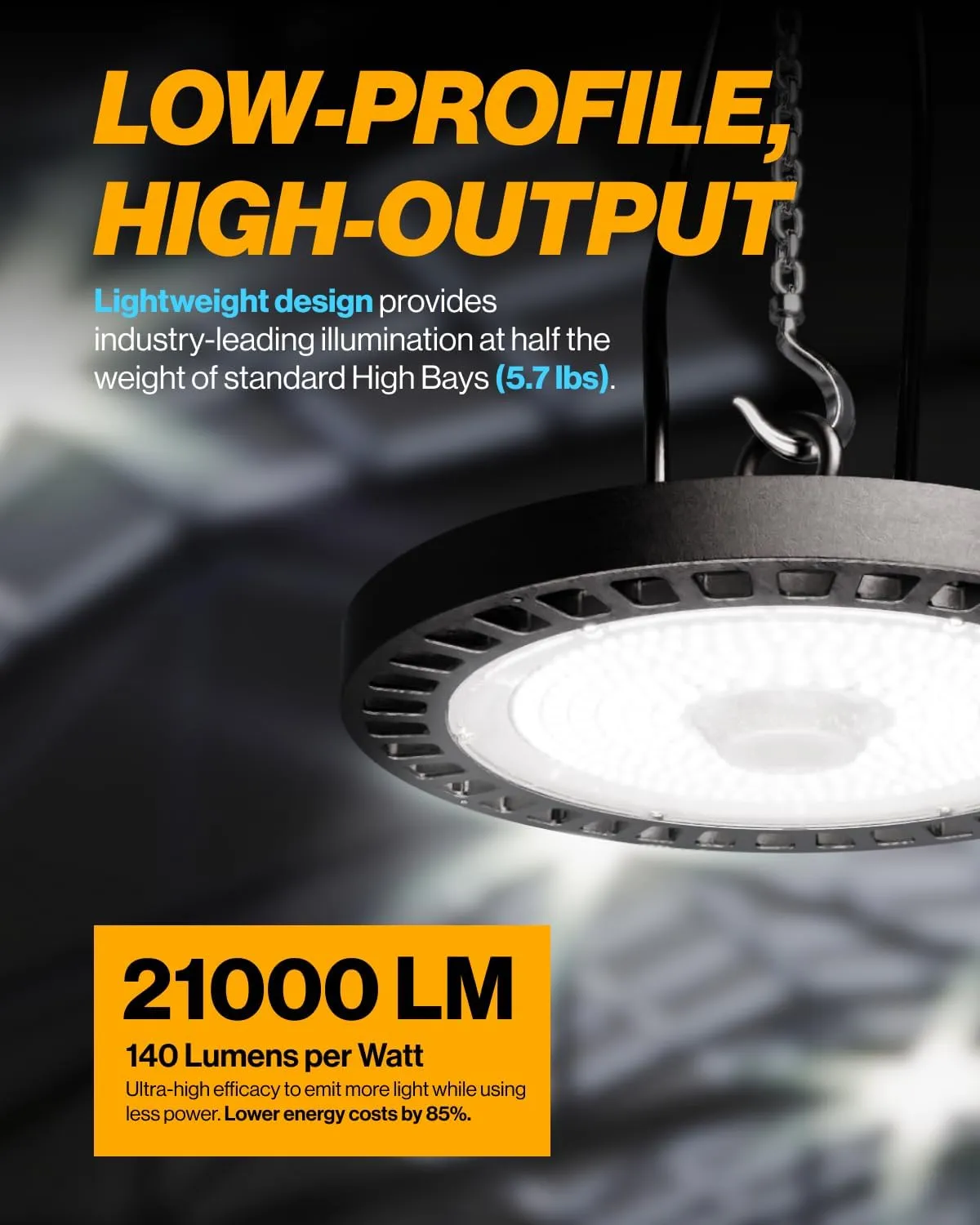 Sunco 6 Pack UFO LED High Bay Light, Lighting for Warehouse, 6000K Daylight Deluxe, 150W, 21000 LM, 100-277V, Dimmable 0-10V, IP65 Waterproof, Super Bright, UL