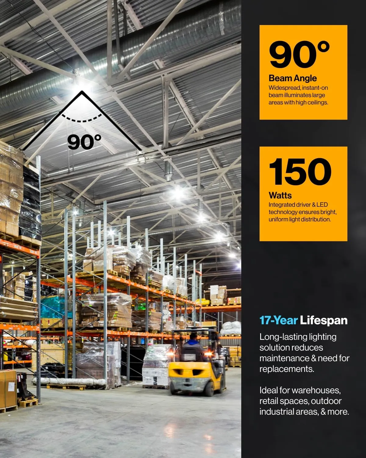 Sunco 6 Pack UFO LED High Bay Light, Shop Lights for Warehouse Lighting, 5000K Daylight, 21000 LM, 150W, 100-277V, Dimmable (0-10V), IP65 Waterproof, Super Bright, UL/DLC.