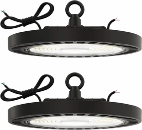 Sunco UFO LED High Bay Light, Shop Lights for Warehouse Lighting, 6000K Daylight Deluxe, 21000 LM, 150W, 100-277V, Dimmable (0-10V), IP65 Waterproof, Super Bright, UL/DLC 2 Pack