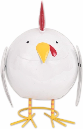 Sunset Vista Designs Funny Yard Decor - Belly Acres Farm Nugget Chicken Ball-Shaped Metal Garden Sculpture, 8" Tall, Tabletop