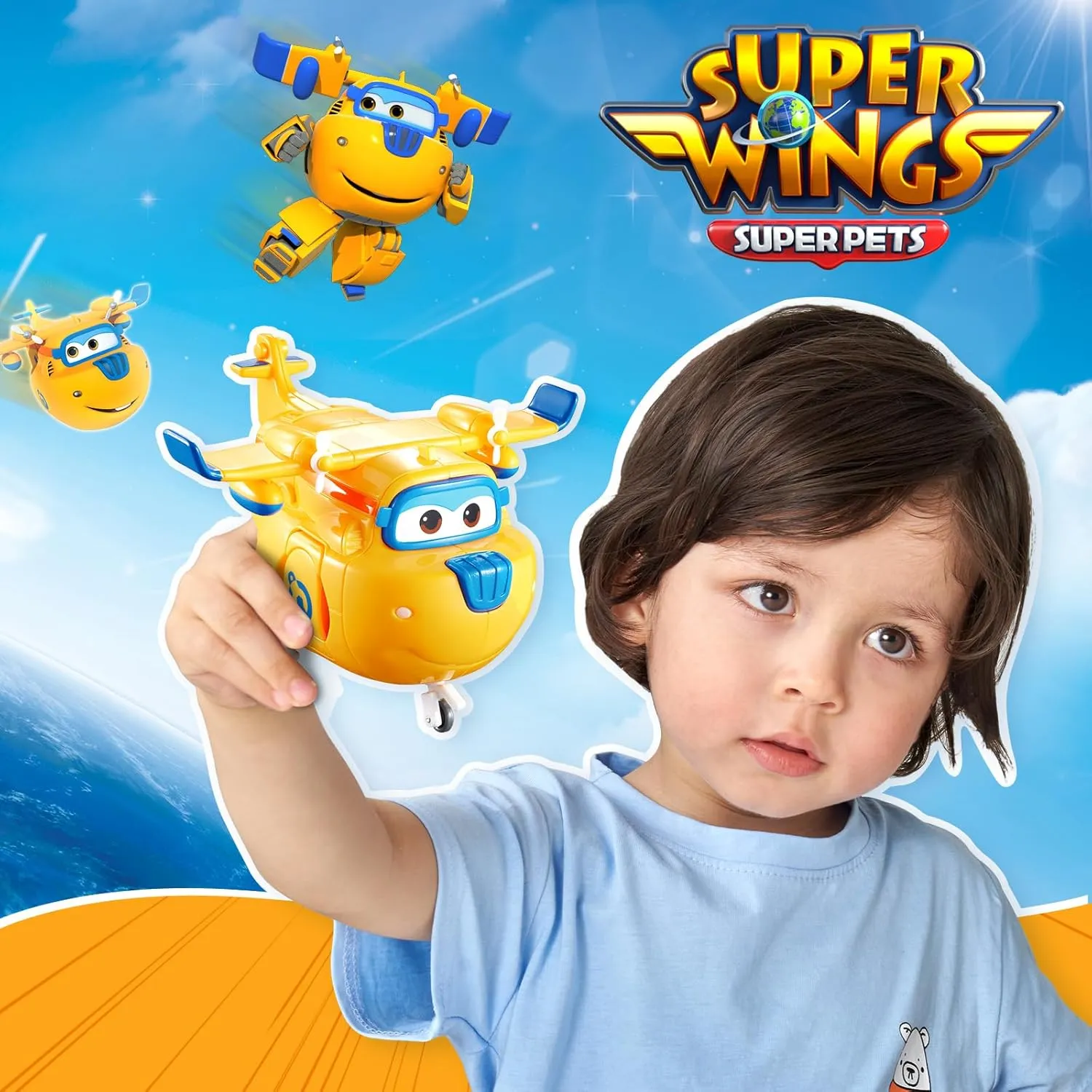 Super Wings Transformable Toys, 5 in Donnie Airplane Transforming Figures Toys, 2 in 1 Mode Rescue Bots Action Figure Toys for 3-5 Year Old Boys Girls, Fun Plane Toys for Toddlers Kids Age 3 4 5 6 7