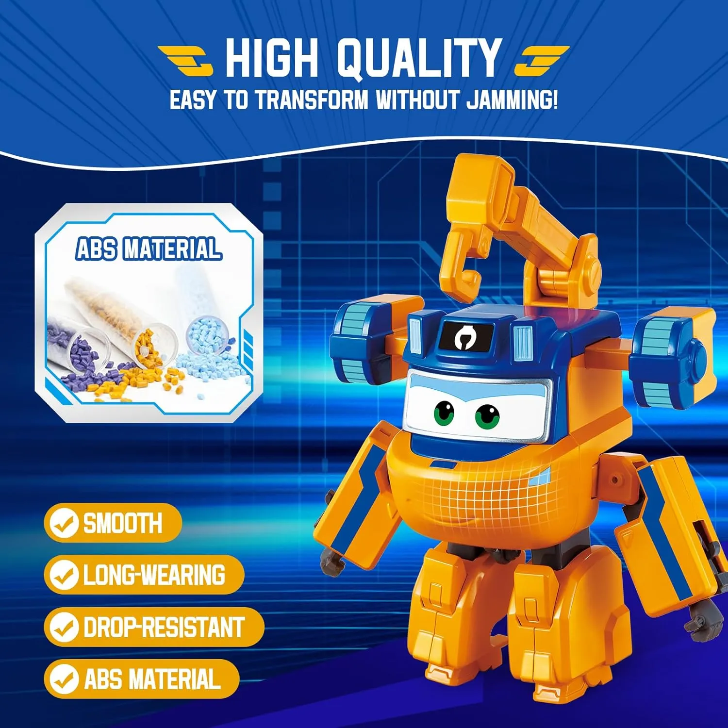 Super Wings Transformable Toys, 5 in Marty Airplane Transforming Figures Toys, 2 in 1 Mode Rescue Bots Action Figure Toys for 3-5 Year Old Boys Girls, Fun Plane Toys for Toddlers Kids Age 3 4 5 6 7
