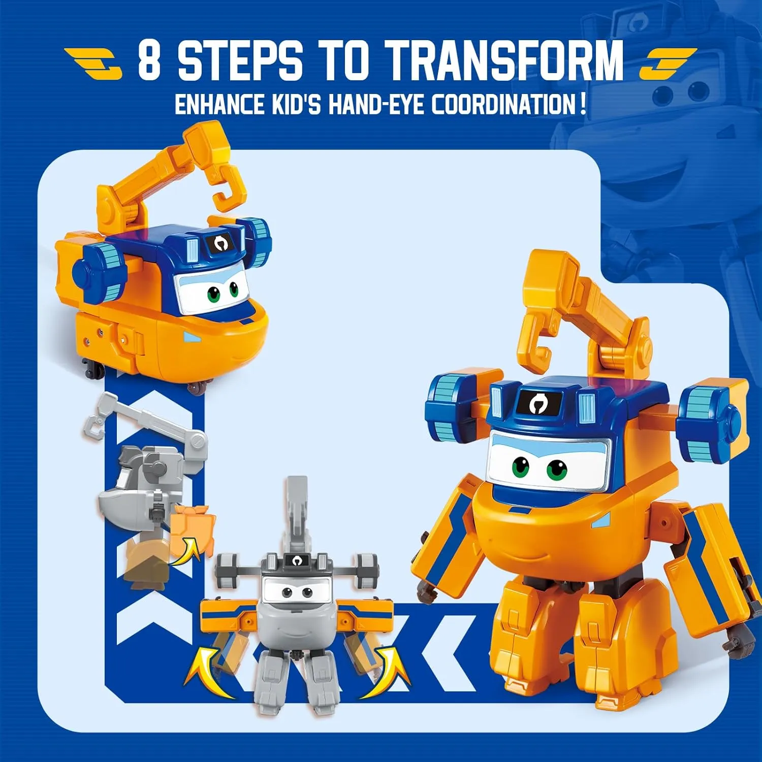 Super Wings Transformable Toys, 5 in Marty Airplane Transforming Figures Toys, 2 in 1 Mode Rescue Bots Action Figure Toys for 3-5 Year Old Boys Girls, Fun Plane Toys for Toddlers Kids Age 3 4 5 6 7