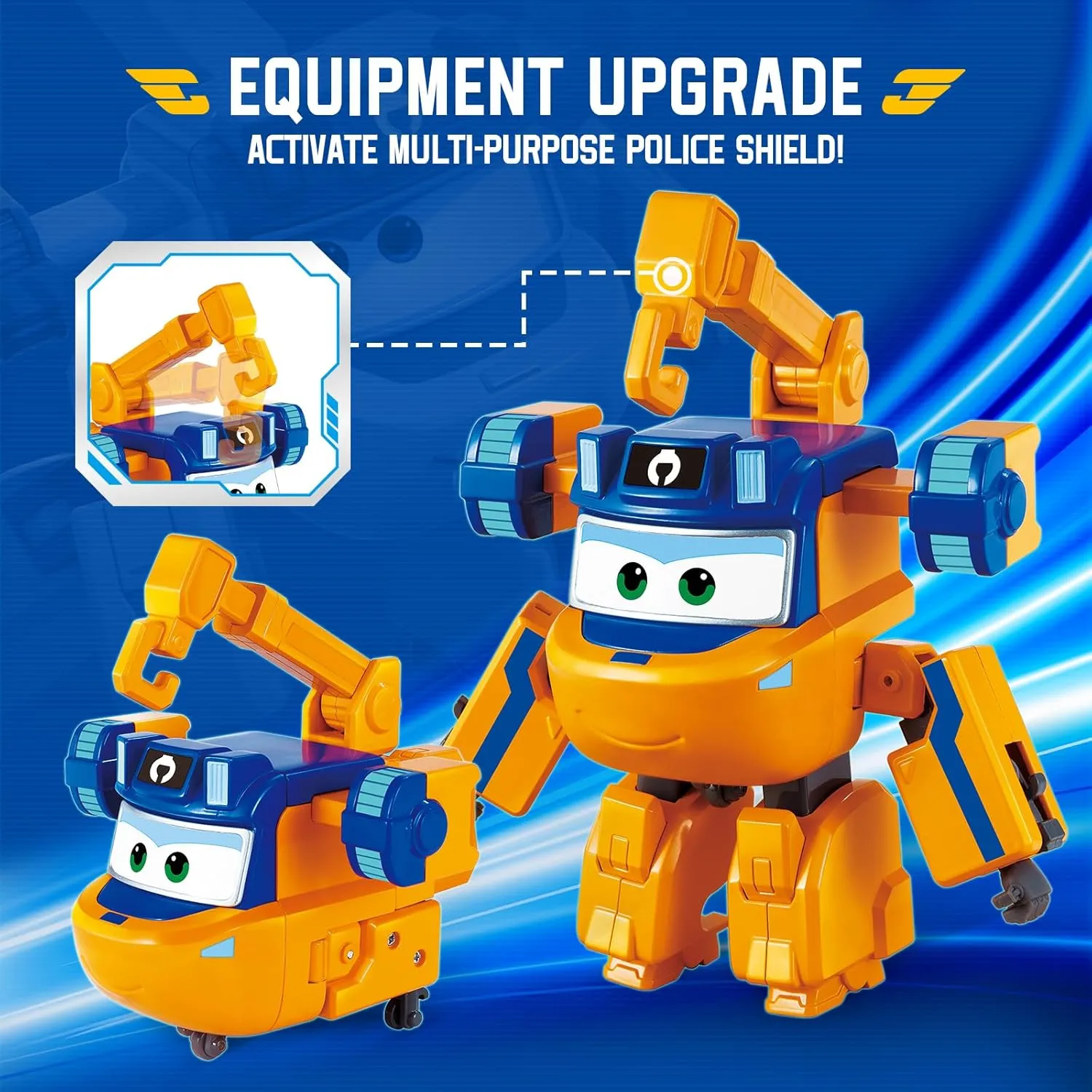 Super Wings Transformable Toys, 5 in Marty Airplane Transforming Figures Toys, 2 in 1 Mode Rescue Bots Action Figure Toys for 3-5 Year Old Boys Girls, Fun Plane Toys for Toddlers Kids Age 3 4 5 6 7