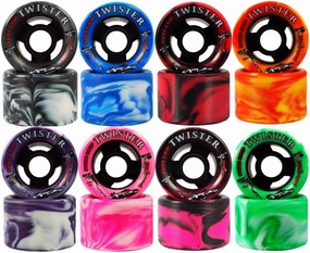 Sure Grip Twister Swirl Quad Indoor Speed Roller Skate Wheels Pink and White