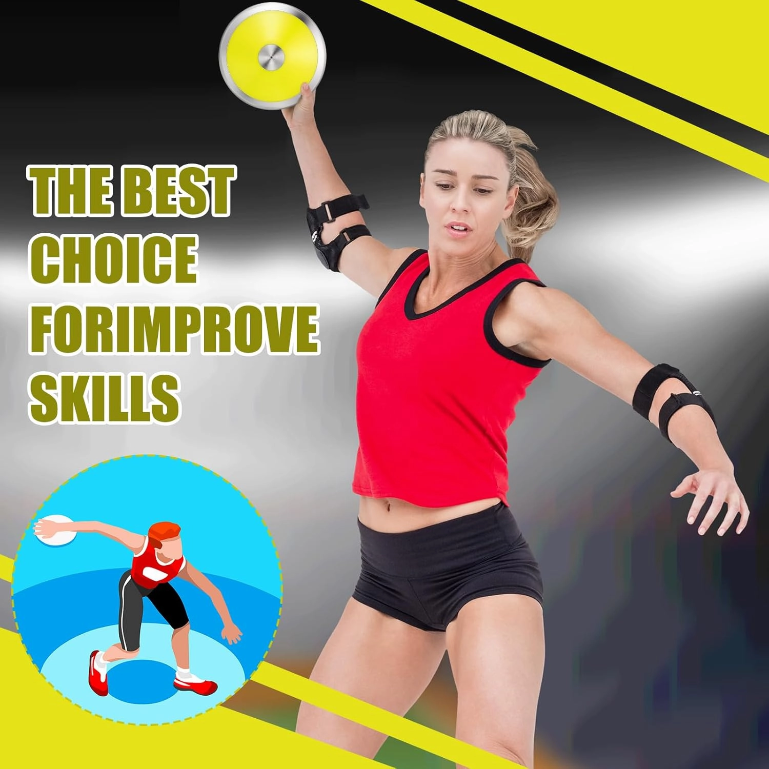 Syhood Throwing Discus Nylon Plastic Iron Training Discus Athletic Track and Field Equipment for High School Outdoor Sports Training Practice Boys Men Women