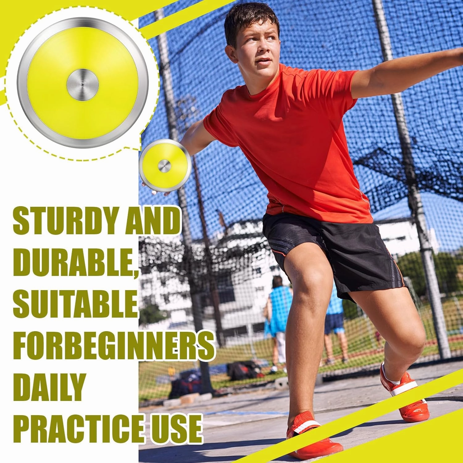 Syhood Throwing Discus Nylon Plastic Iron Training Discus Athletic Track and Field Equipment for High School Outdoor Sports Training Practice Boys Men Women