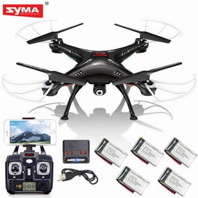 Syma X5SW-V3 Wifi FPV 2.4G 4CH RC Quadcopter Drone HD Camera RTF Black Batteries