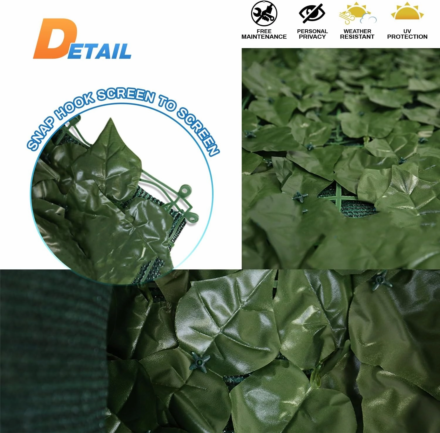 TANG 58"x117" Artificial Ivy Privacy Fence Wall Screen 1PC, Faux Hedge Fence Fake Vine Leaf Decoration Greenery Backdrop for Outdoor Garden Décor