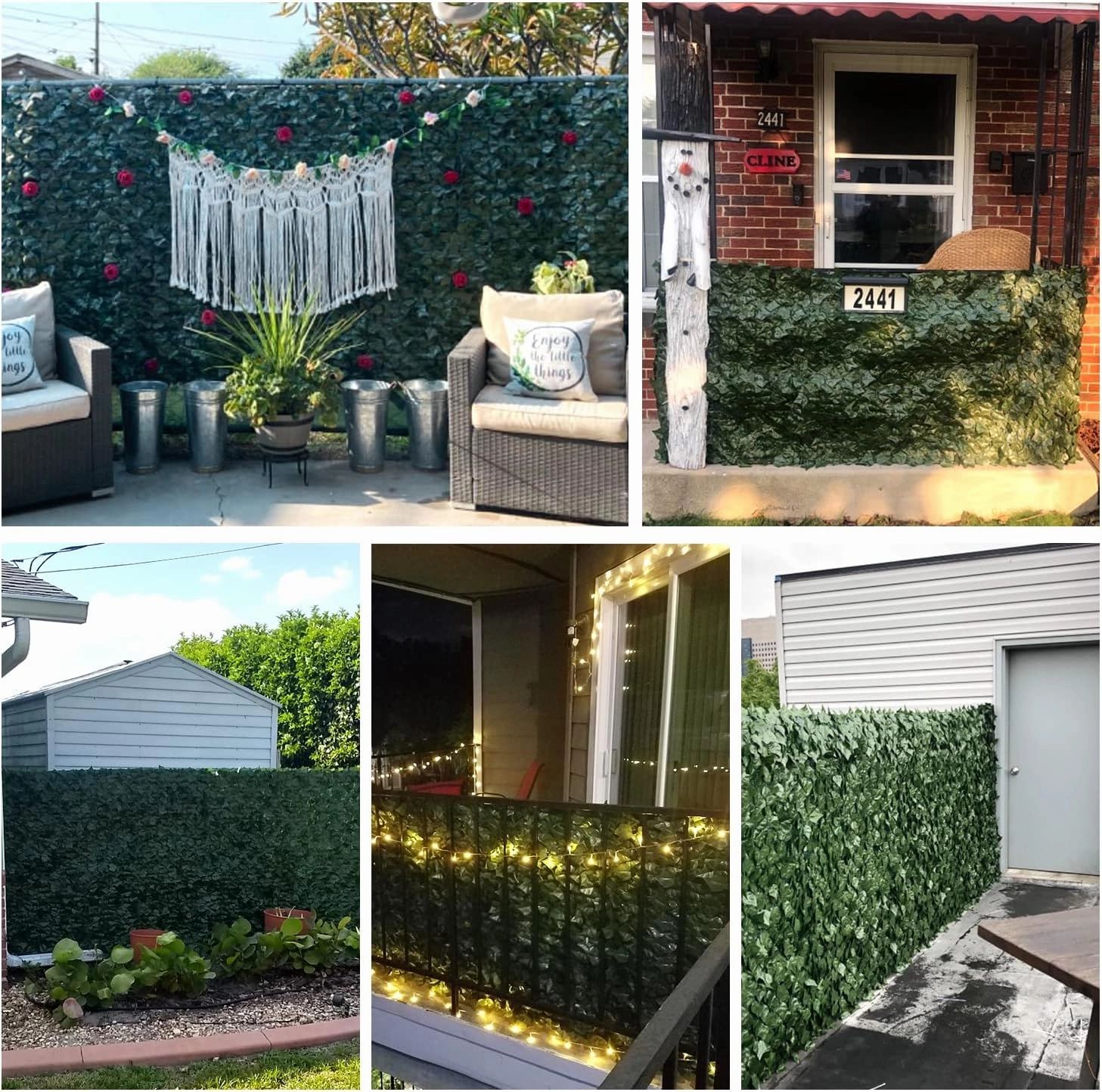 TANG 58"x117" Artificial Ivy Privacy Fence Wall Screen 1PC, Faux Hedge Fence Fake Vine Leaf Decoration Greenery Backdrop for Outdoor Garden Décor