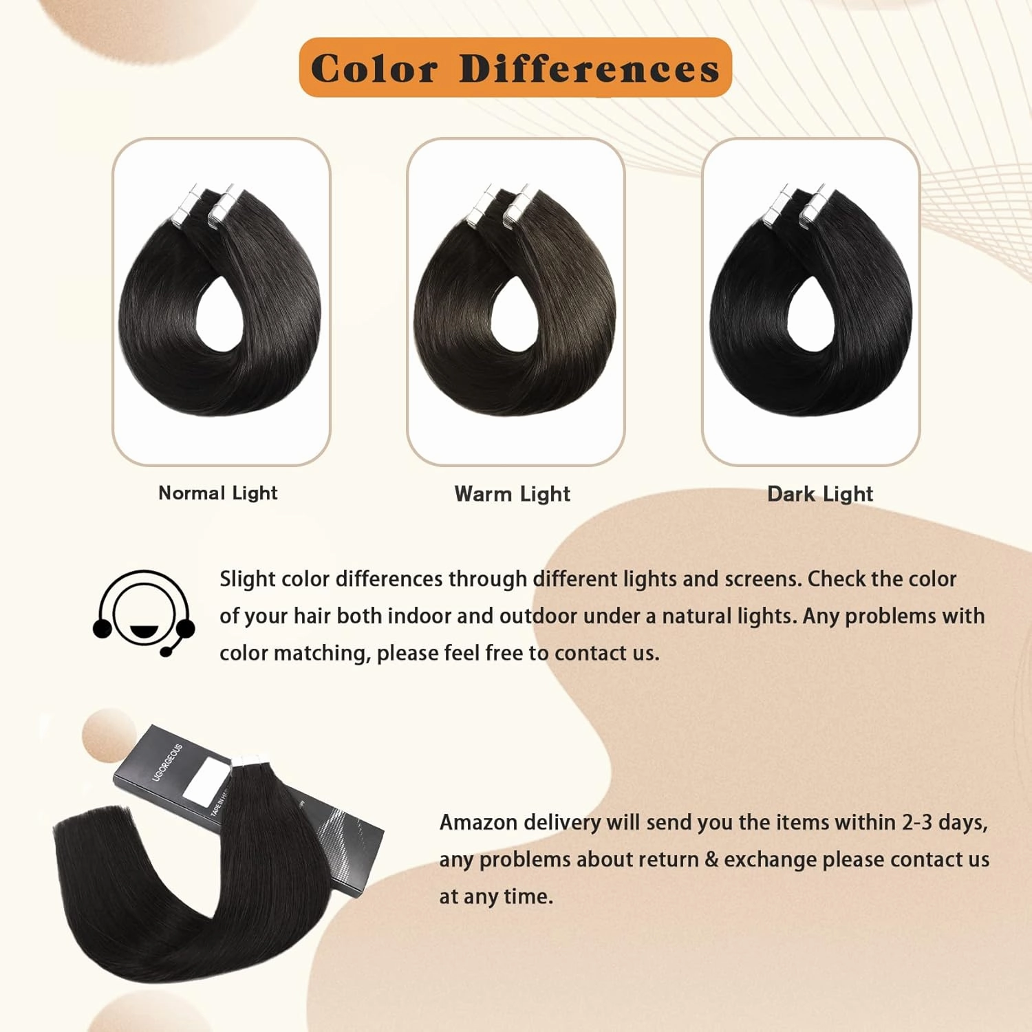 Tape in Hair Extensions Natural Black 14In 20Pcs 50g/set 100% Human Hair for Women