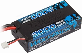 Team Associated Wolfpack LiPo 3000mAh 30C 7.4V Shorty & T-Plug ASC758 Car Batteries & Accessories