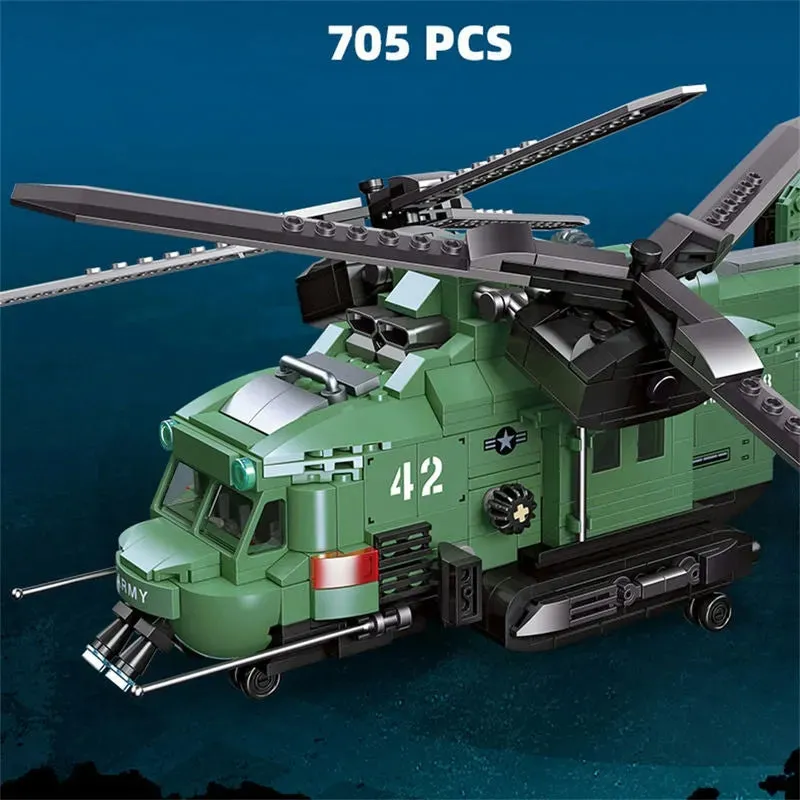 Technical MOC Twin-Rotor Helicopter Bricks Toy 58008