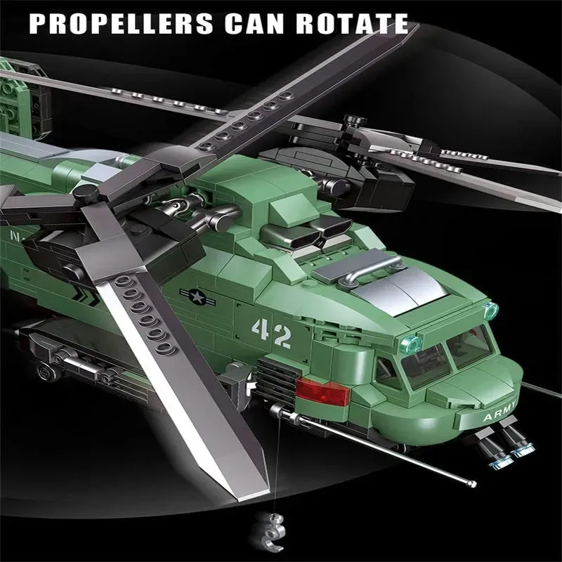 Technical MOC Twin-Rotor Helicopter Bricks Toy 58008