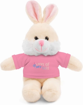 Teddy Bear Plushy, Love of My Life, Stuffed Animals Shirt Printed, Suitable for Soft Valentine's Day Gift