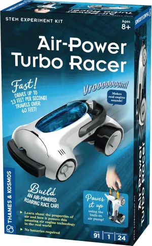Thames & Kosmos Air-Power Turbo Racer STEM Experiment Kit | Build a Race Car with Air-Powered Engine, No Batteries Required, Travels 60 Feet, 9mph, Durable Parts for Lengthy Play, Explore Clean Energy