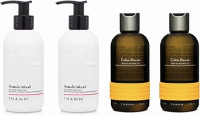 THANN Aromatic Wood Rice Extract Body Milk and Eden Breeze Massage Oil Set.