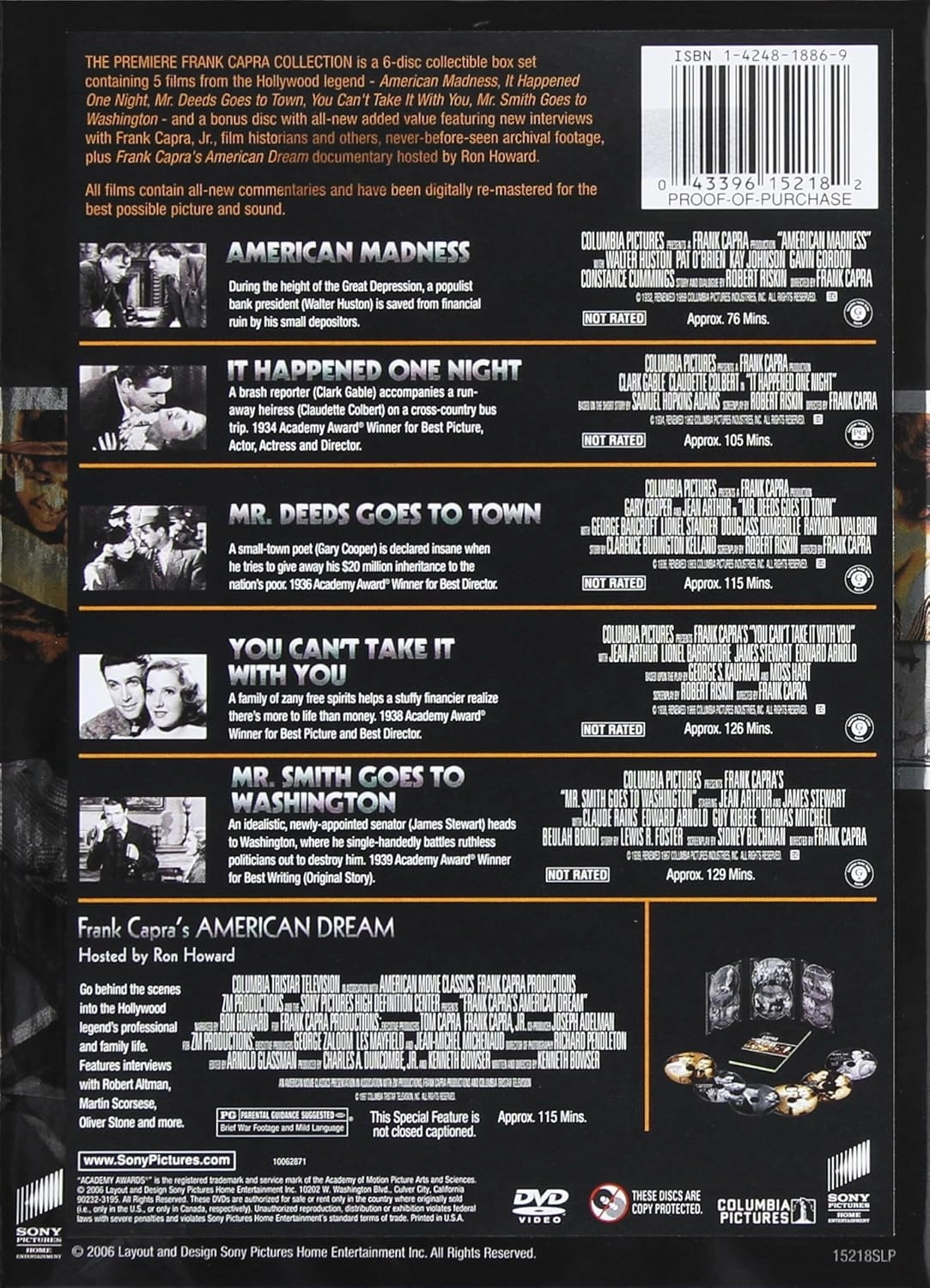The Premiere Frank Capra Collection (Mr. Smith Goes to Washington / It Happened One Night / You Can't Take It with You / Mr. Deeds Goes to Town / American Madness / Frank Capra's American Dream)