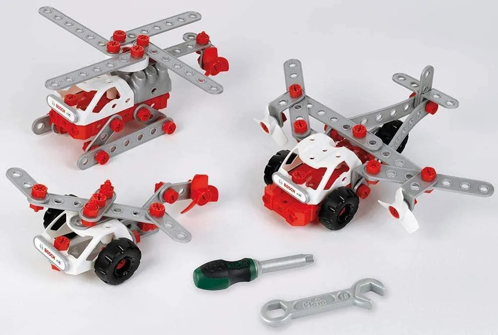 Theo Klein 8791 Bosch 3 in 1 Helicopter Team Construction Set