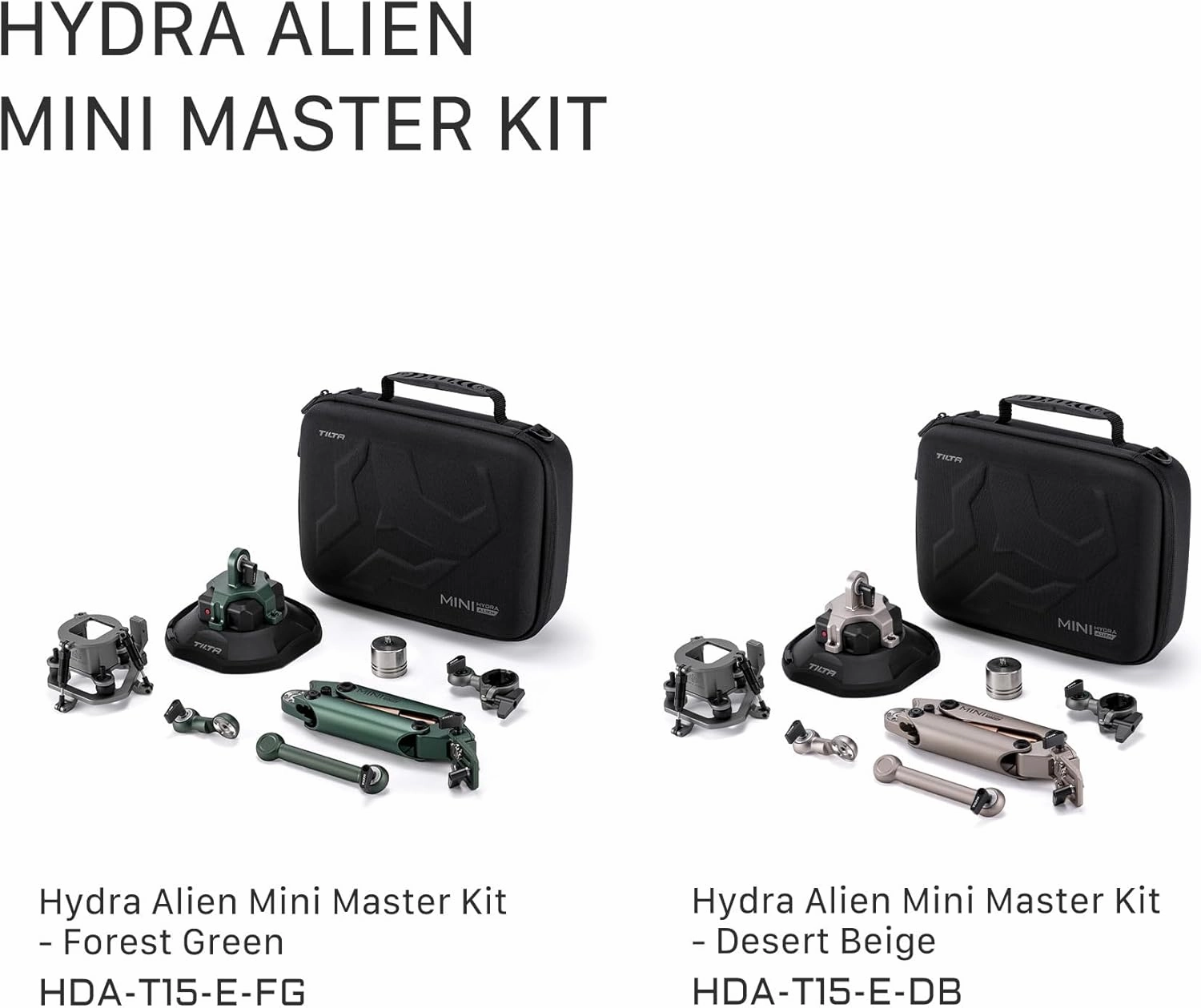 Tilta Hydra Alien Mini Master Kit – Desert Beige | for Vehicle-Mounted Cinematography | Compatible with DJI Action 3/4, Pocket 3, Insta360 X4/X3 | Hydraulic Damping | Shock Absorbers HDA-T15-E-DB