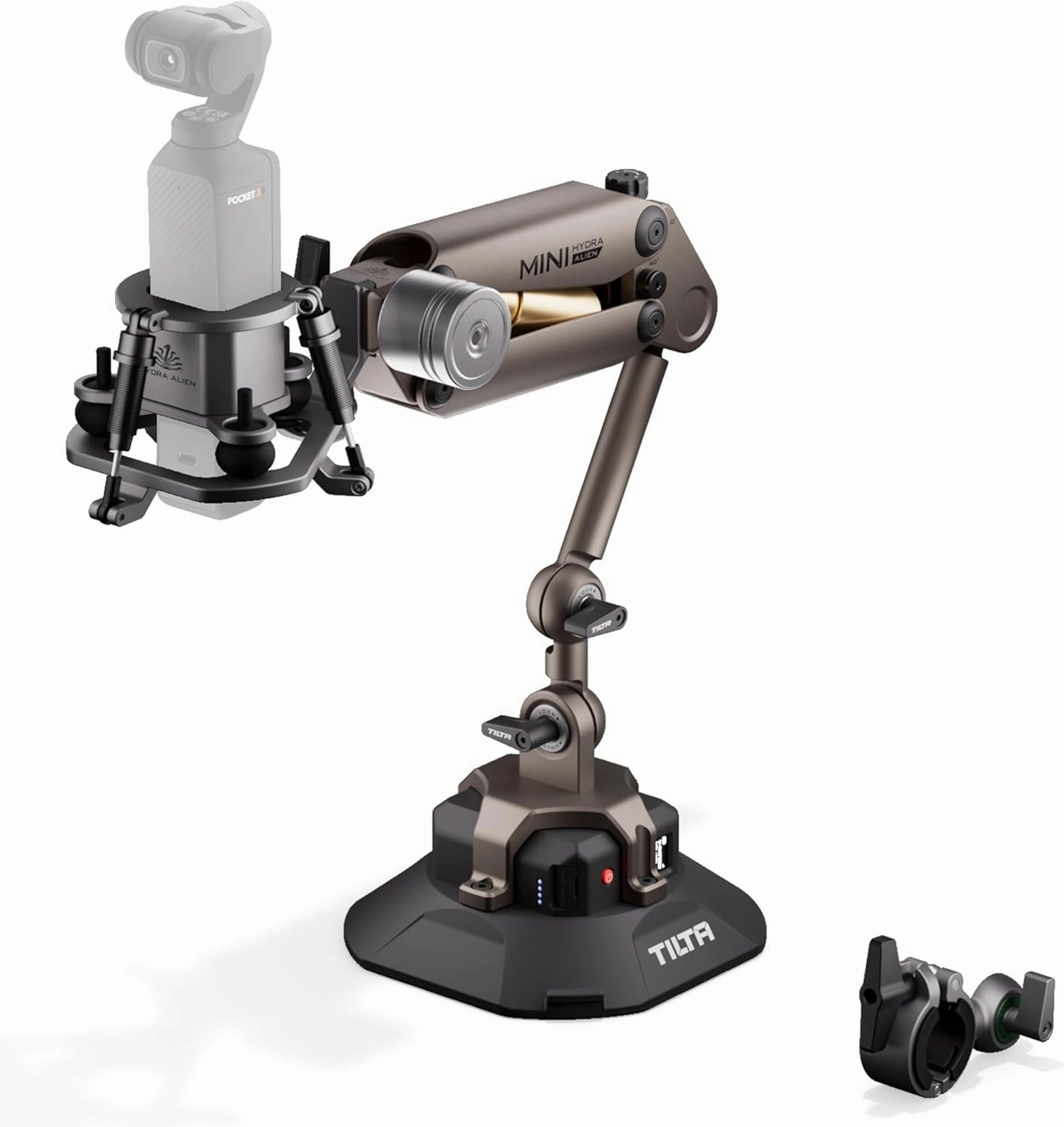 Tilta Hydra Alien Mini Master Kit – Desert Beige | for Vehicle-Mounted Cinematography | Compatible with DJI Action 3/4, Pocket 3, Insta360 X4/X3 | Hydraulic Damping | Shock Absorbers HDA-T15-E-DB