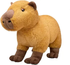 Tiny Heart Capybara Stuffed Animal, Lifelike Plush Toy, Brown Cavy Rodent, Soft Cute for Kids, 12" Long, 8" Tall