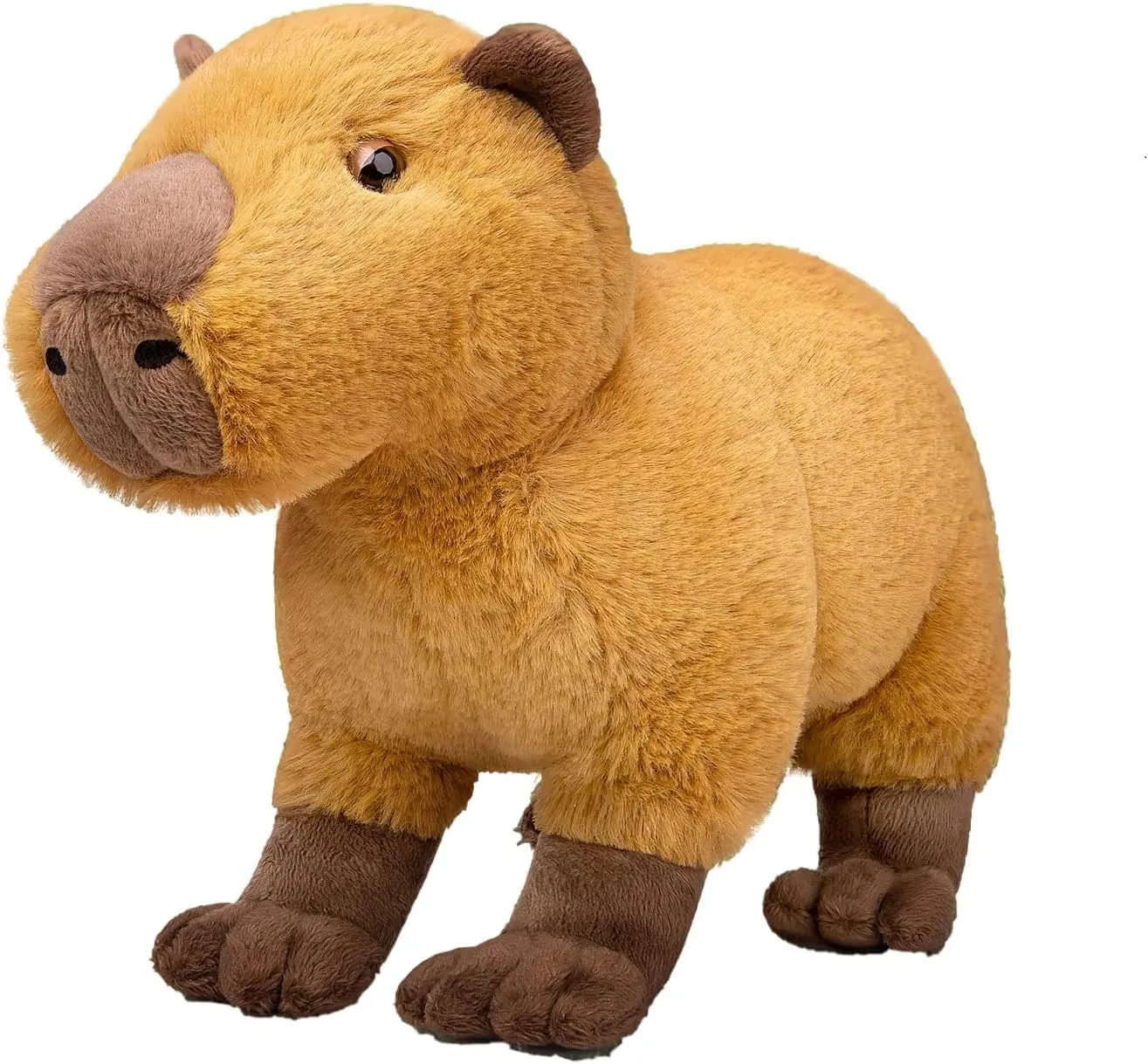 Tiny Heart Capybara Stuffed Animal, Lifelike Plush Toy, Brown Cavy Rodent, Soft Cute for Kids, 12" Long, 8" Tall