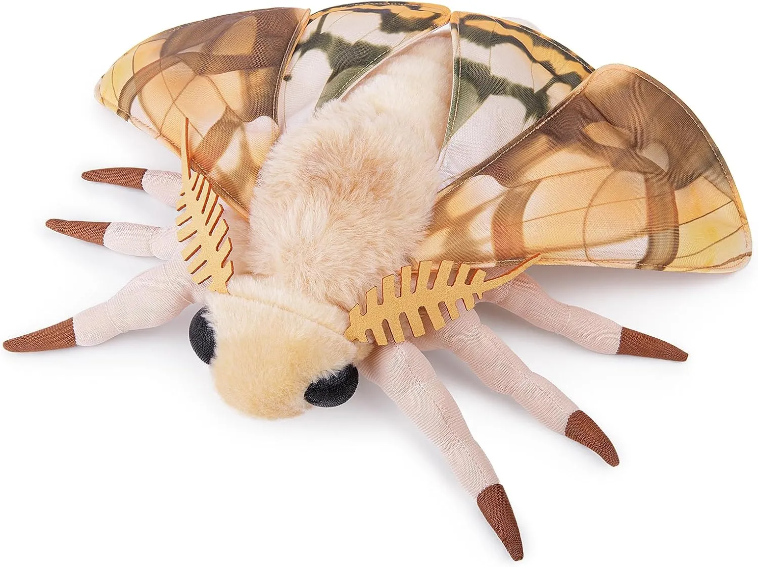 Tiny Heart Simulation Dead Leaf Moth Plush Toy 10.62inch Soft Realistic Dead Leaf Moth Stuffed Animal Plush Toy for Kids Insect Lovers Boys and Girls Toys Home Decoration Brown