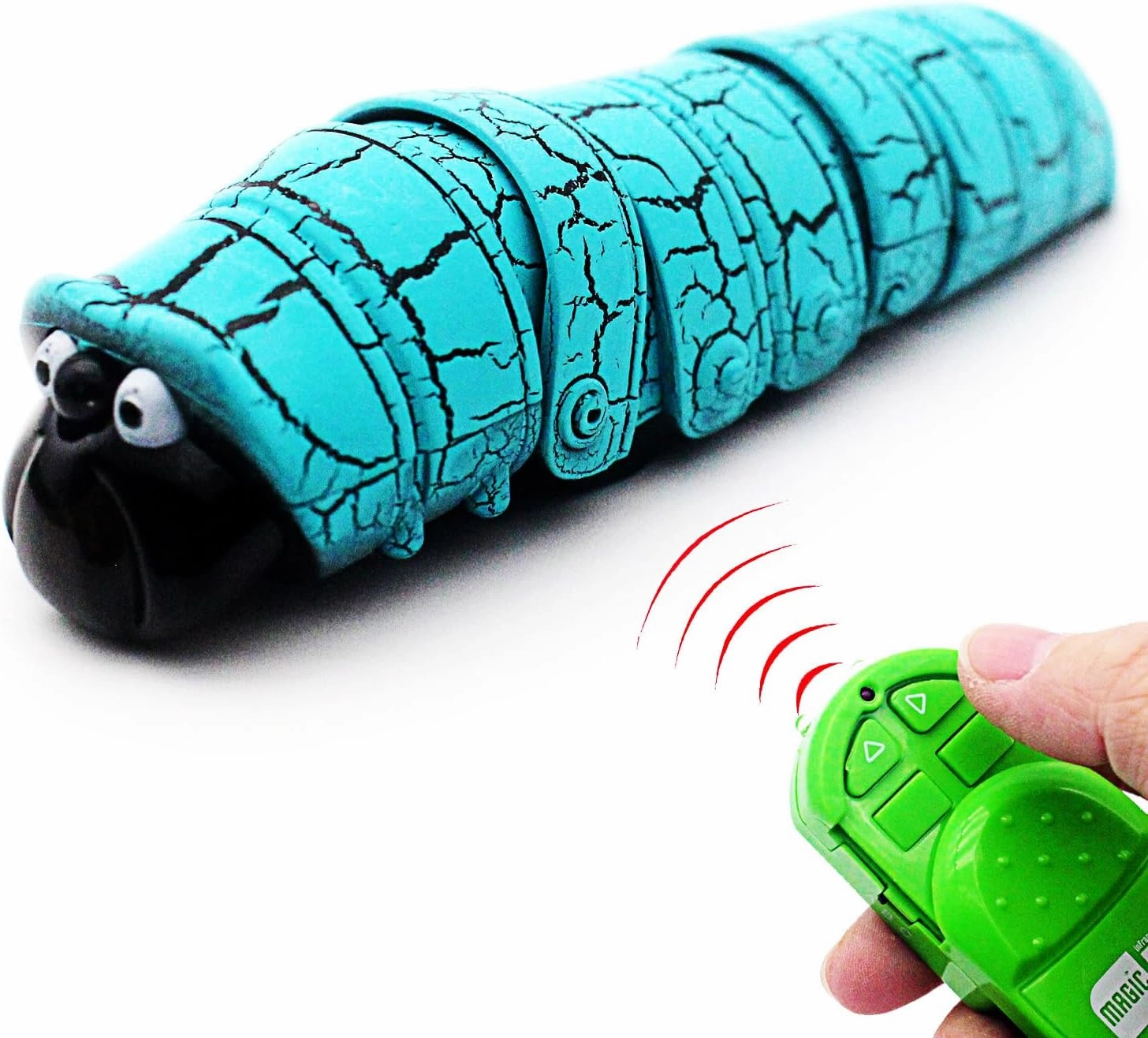 Tipmant RC Bug Remote Control Worm Realistic Caterpillar Inchworm Electronic Animal Toys Fake Insect Car Vehicle Kids Birthday Gifts (Blue)