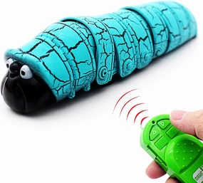 Tipmant RC Bug Remote Control Worm Realistic Caterpillar Inchworm Electronic Animal Toys Fake Insect Car Vehicle Kids Birthday Gifts (Blue)