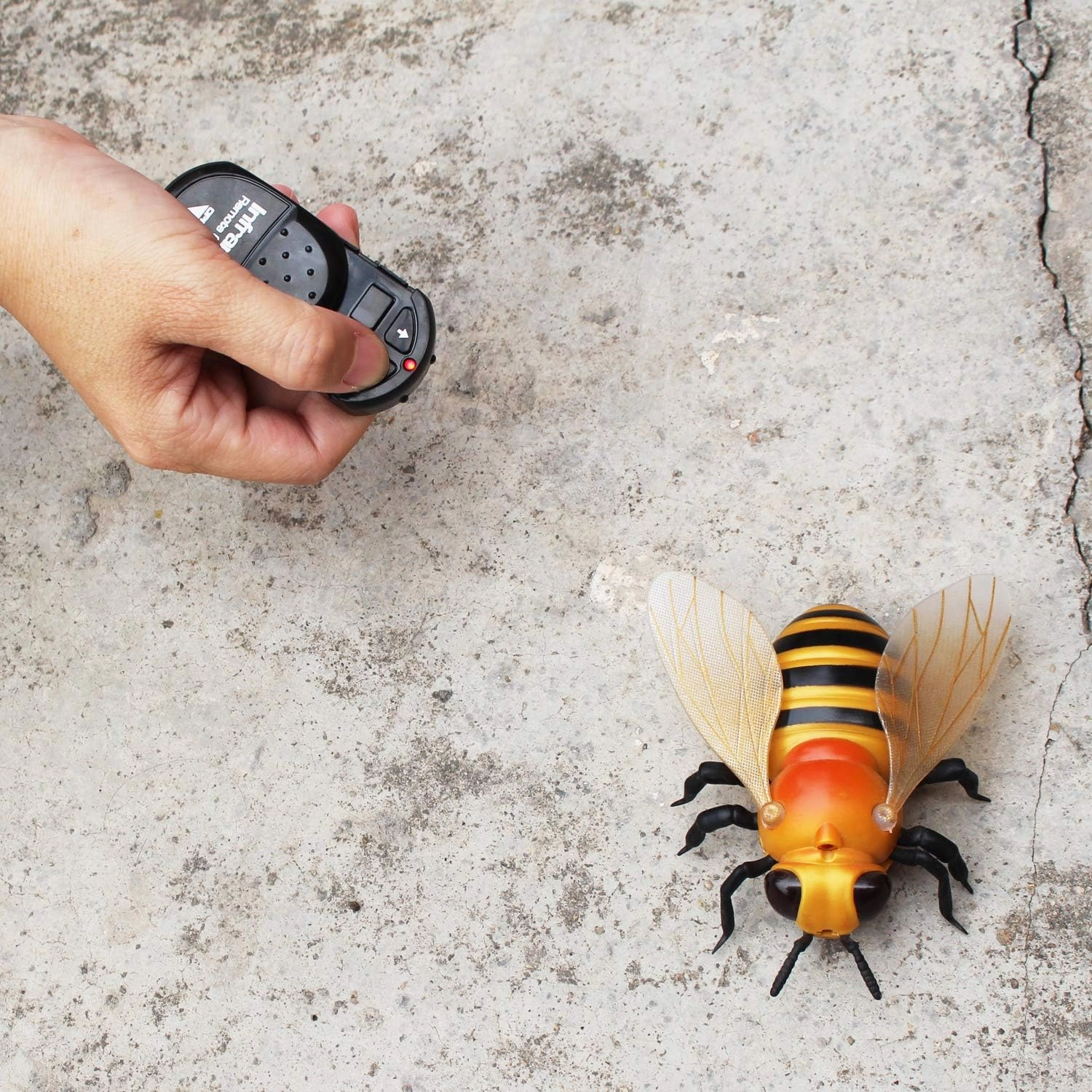 Tipmant Realistic RC Honey Bee Toys IR Remote Control Honeybee Insect Vehicle Electric Animal for Cat Dog Kids Birthday Gifts