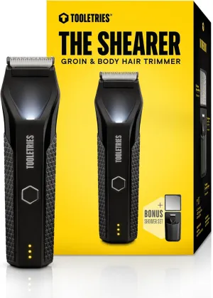 TOOLETRIES The Shearer - Body Hair Trimmer for Men, Pubic Hair Trimmer Balls, Body Shaver for Men Groin Safe, Waterproof Wet/Dry Clippers, Electric Durable Ball Shaver