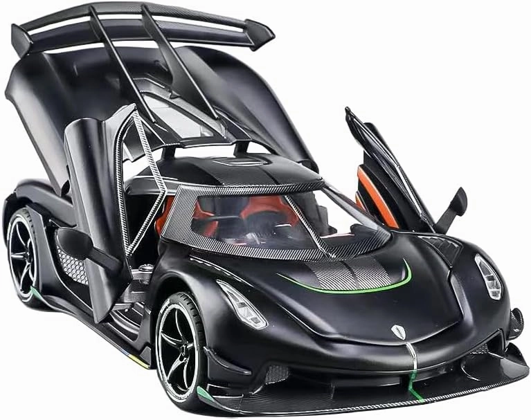 Toy Cars Model Koenigsegg Jesko 1/24 Black Alloy Collectibles Die-cast Vehicles with Sound and Light