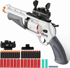 Toy Guns for Boys, Shotgun Foam Blaster, Enhanced Revolver Children Outdoor CS Soft Bullet Toy Rifle, Birthday Xmas Gift for Kids Age 8 (Grizzly)