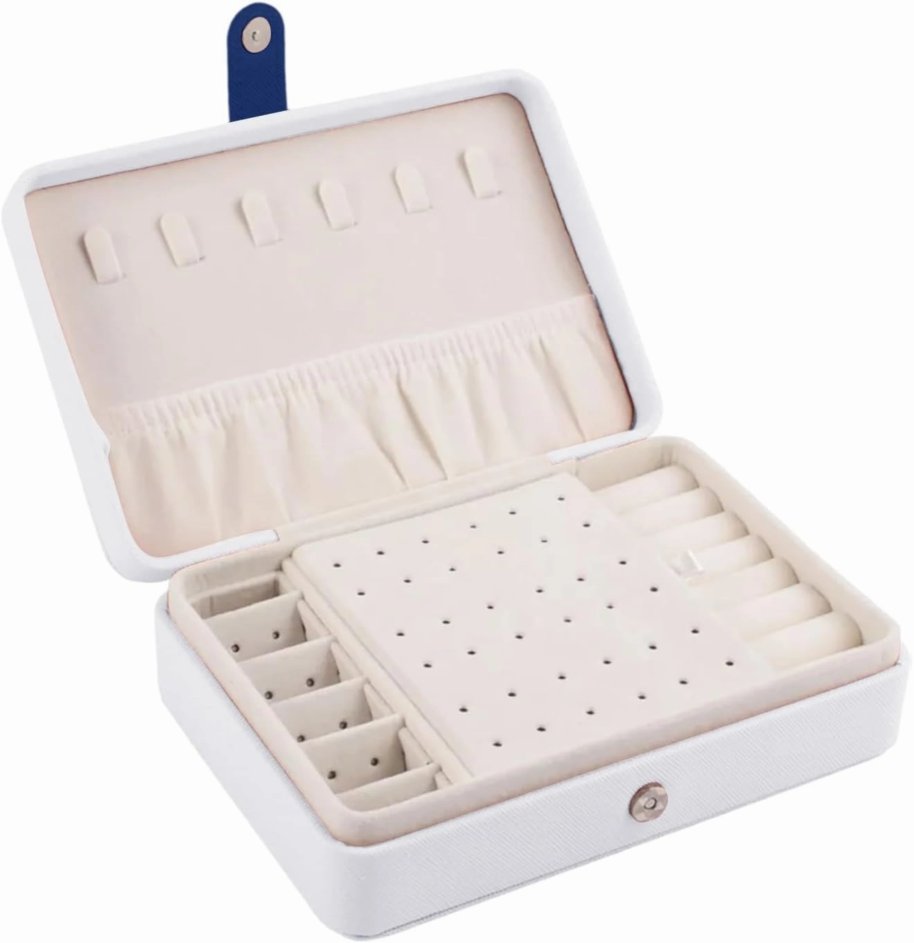 Travel Jewelry Box,2025 New 2-Layer Portable PU Leather Jewelry Organizer with Removable Tray,Jewelry Travel Case,Large Jewelry Box for Earring Necklace Bracelets Ring Christmas Gifts