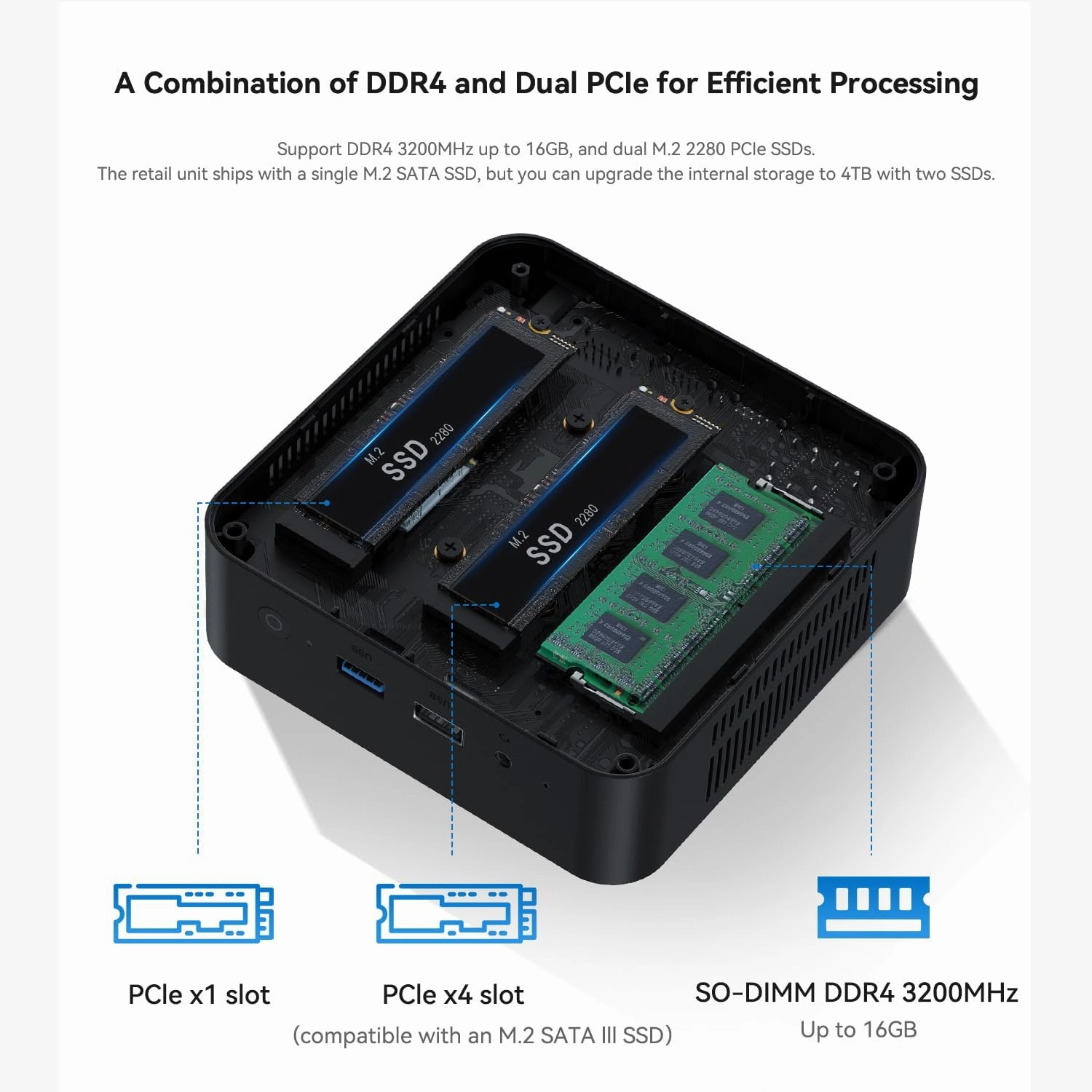 TRIGKEY KEY-N95 Mini PC, Intel Alder Lake N95 (4C/4T, Up to 3.4Hz) 8G DDR4 256G SSD Mini Computers, Intel N95 Mini PC Support Dual Display 2*HDMI, 1000MB/S Ethernet, WiFi-5, BT5.0