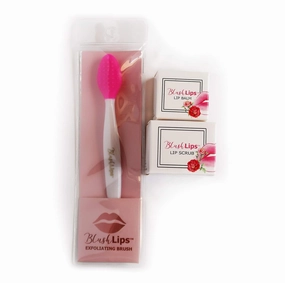 Trio Lip Care Set - Exfoliating Lip Brush, Lip Scrub, and Lip Moisturizing Balm for Chapped Lips Treatment, Lip Repair for Soft Lips Made for Dry Lips (Sweet Rose Set)