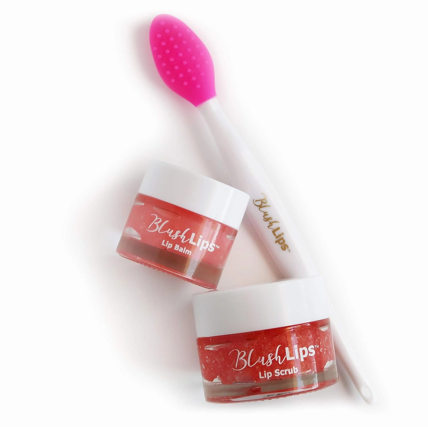 Trio Lip Care Set - Exfoliating Lip Brush, Lip Scrub, and Lip Moisturizing Balm for Chapped Lips Treatment, Lip Repair for Soft Lips Made for Dry Lips (Sweet Rose Set)