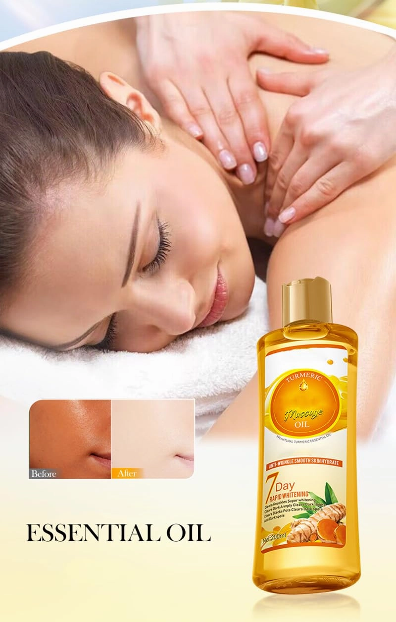 Turmeric Massage Oil And Turmeric Scrub, Exfoliating Lemon Body Scrub, Honey Shower Body Oil, Suitable For All Skin Types (2)