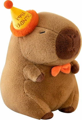TXDRRA Capybara Plush Toy,Cute Capybara Stuffed Animal,Soft Brown Capybara Plushie,Gifts for Boys and Girls (Birthday Capybara, 12 inches)