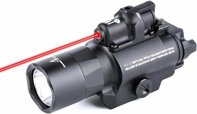 U400X Red/Green Laser Light Flashlight Sight Combo，LED 510 Lumens Tactical Flashlight with Laser，Compact Rail Mount Tactical Flashlight Laser Beams，with Momentary Mode，for 20MM Rail Mount (Red Laser)