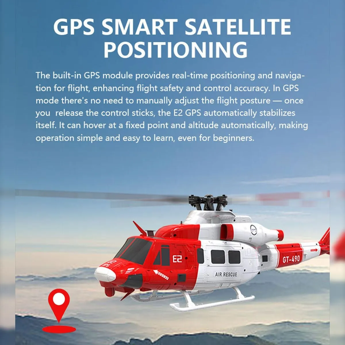 UH-1Y RC Helicopter Model, 2.4G 6CH Dual Brushless Direct Drive RC Helicopter Model with Lidar Positioning, Indoor RC Flying Toys (Mode 1 Mode 2 Switchable)