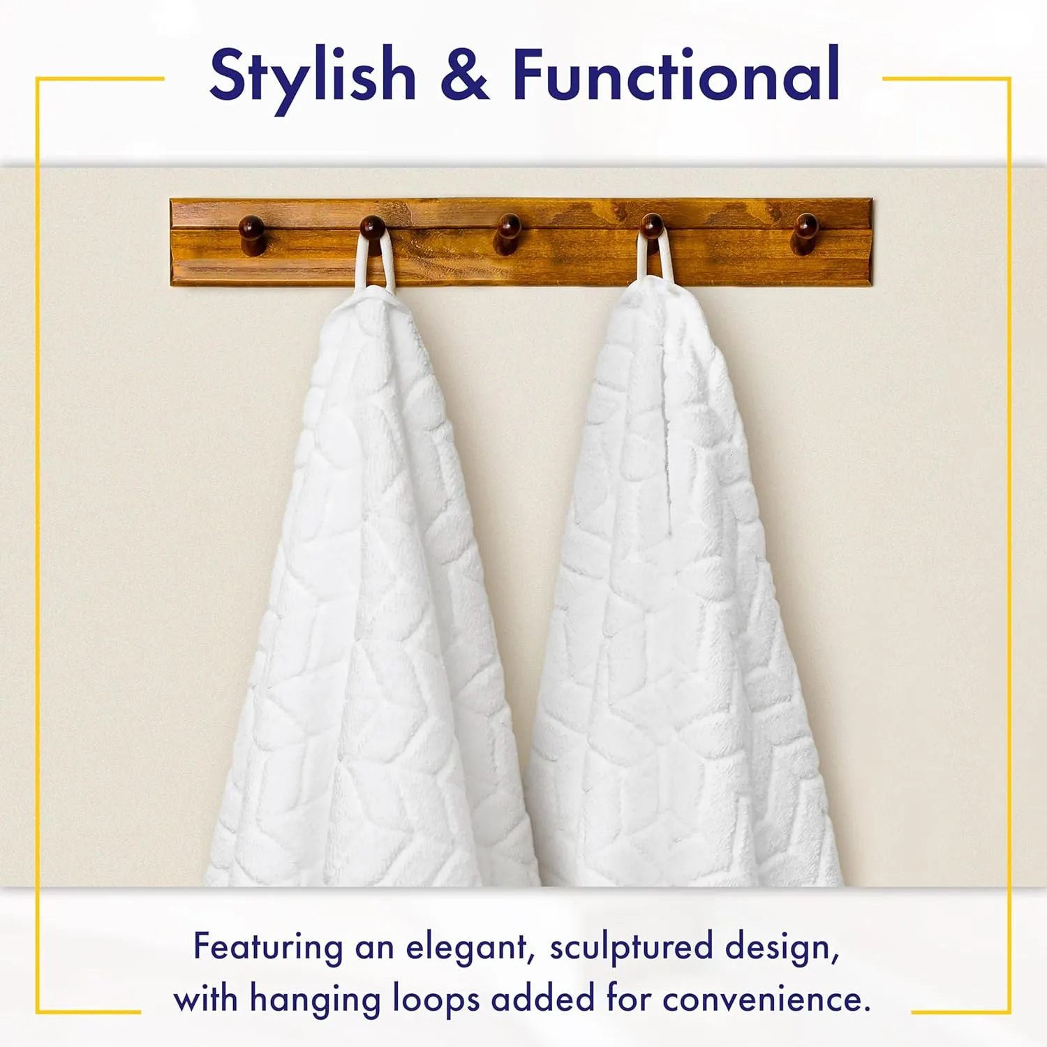 Ultra Soft & Stylish 700 GSM Luxury Bath Towels - 100% Zero-Twist, Long-Staple Cotton - Remarkably Absorbent & Quick Drying - 6 Piece Towel Set (White)