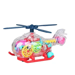 Universal Transparent Gear Helicopter Toy with Music & Light (3-6 Years)