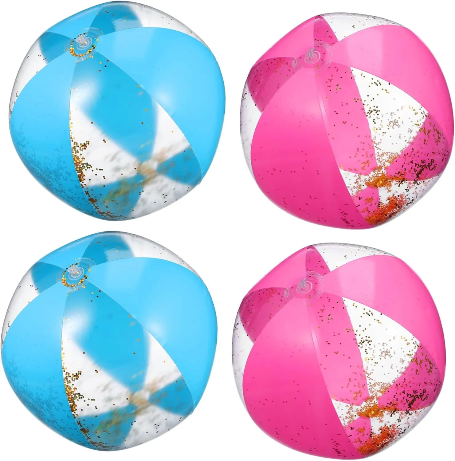 UPKOCH 4pcs Inflatable Sequin Beach Balls Shiny Glitter for Summer Pool Parties Volleyball and Soccer Games Safe Material Easy Setup for Outdoor Fun