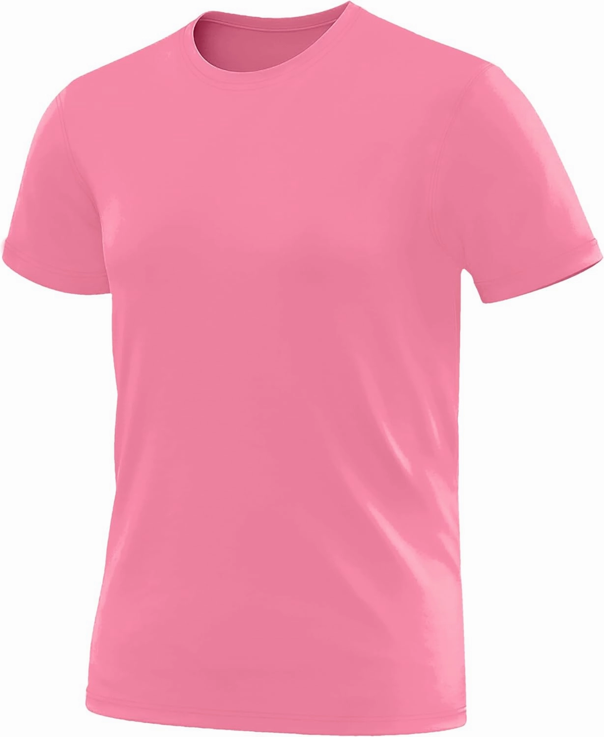 URBAN BUCK Neon High Visibility Lightweight Running Mens Shirt - Workout Swim UPF50  Basic Short Sleeve Sun T-Shirt for Men