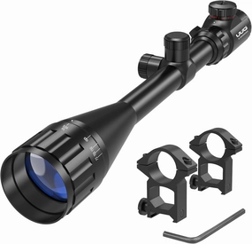 UUQ 6-24x50 AO Rifle Scope Includes Blue/Green Lens-for Hunting,Shotguns,and High-Powered,Long-Range Shooting with Rimfire,and Air Guns.Includes Illuminated Red/Green Reticle with 20mm Mount
