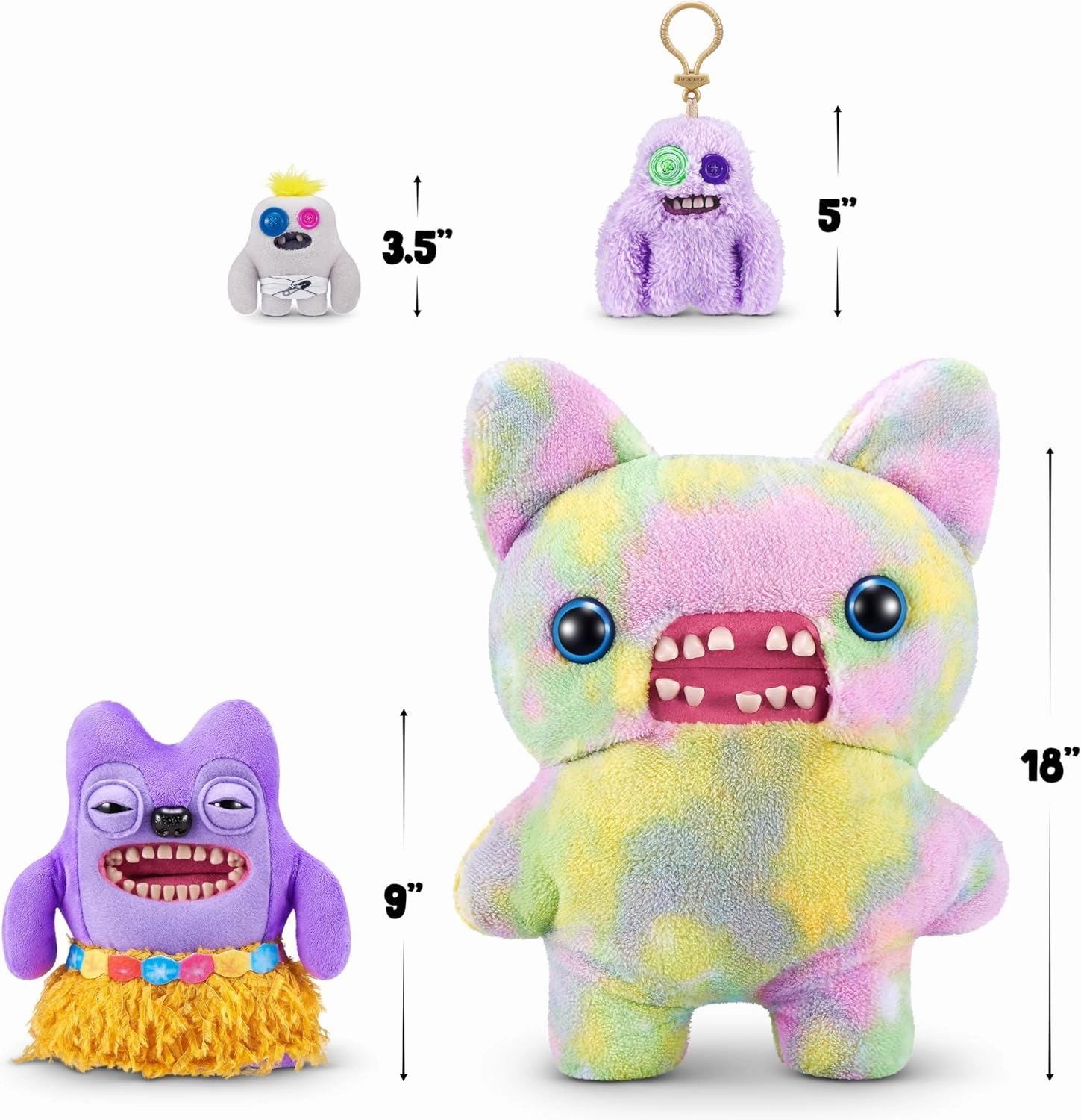 Vacay Vibes by ZURU, Funny Ugly Monster, Plush, Collectible, Toy (Greedy Grinner - Purple)
